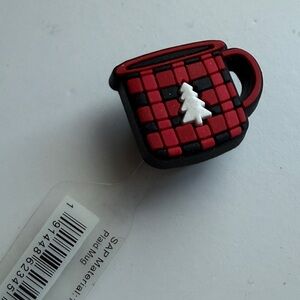 Crocs Jibbitz Winter Red and Black Plaid Mug Charm